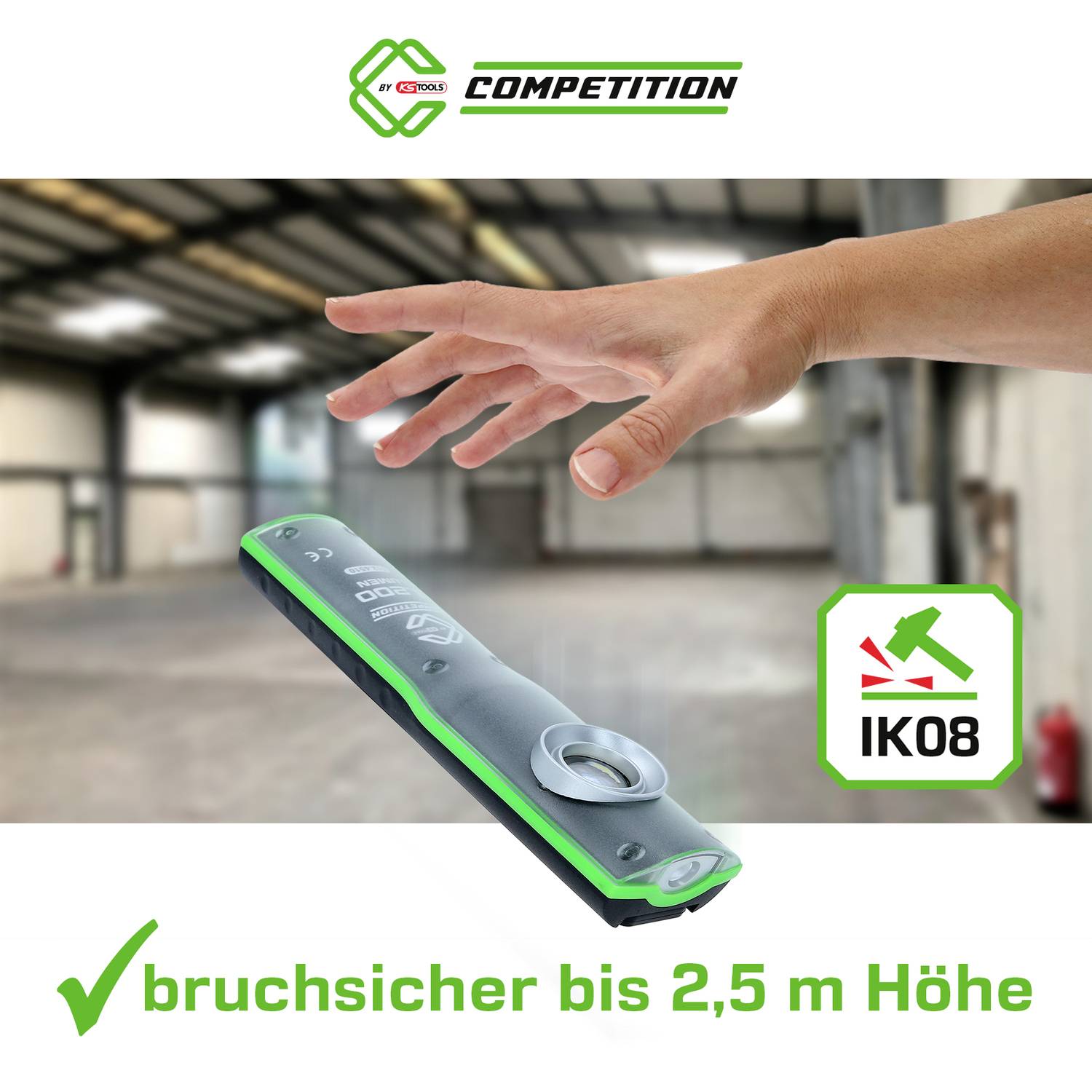 KS Tools 512.4510 COMPETITION LED-Arbeitsleuchte, dimmbar, 1200 Lumen, mit Ladestation 2021 Energieeffizienzklasse n.rel