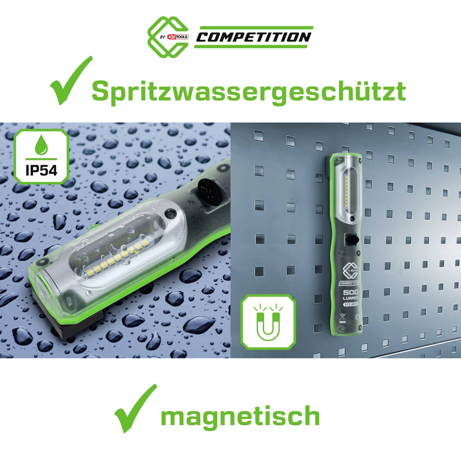 KS Tools 512.4515 COMPETITION LED-Arbeitsleuchte 500 Lumen 2021 Energieeffizienzklasse n.rel