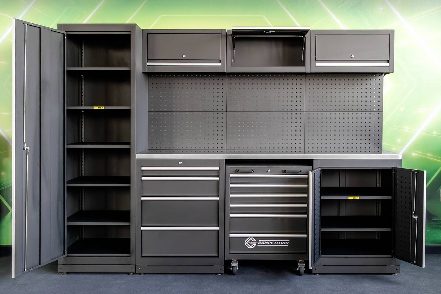 KS Tools 512.6000 COMPETITION Werkstatt-Schranksystem mit Edelstahlplatte