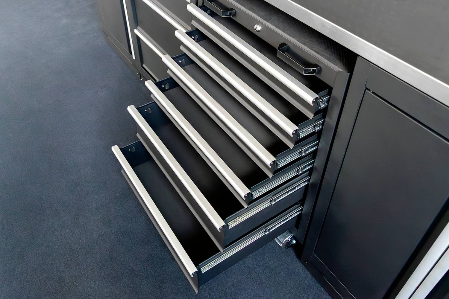 KS Tools 512.6000 COMPETITION Werkstatt-Schranksystem mit Edelstahlplatte