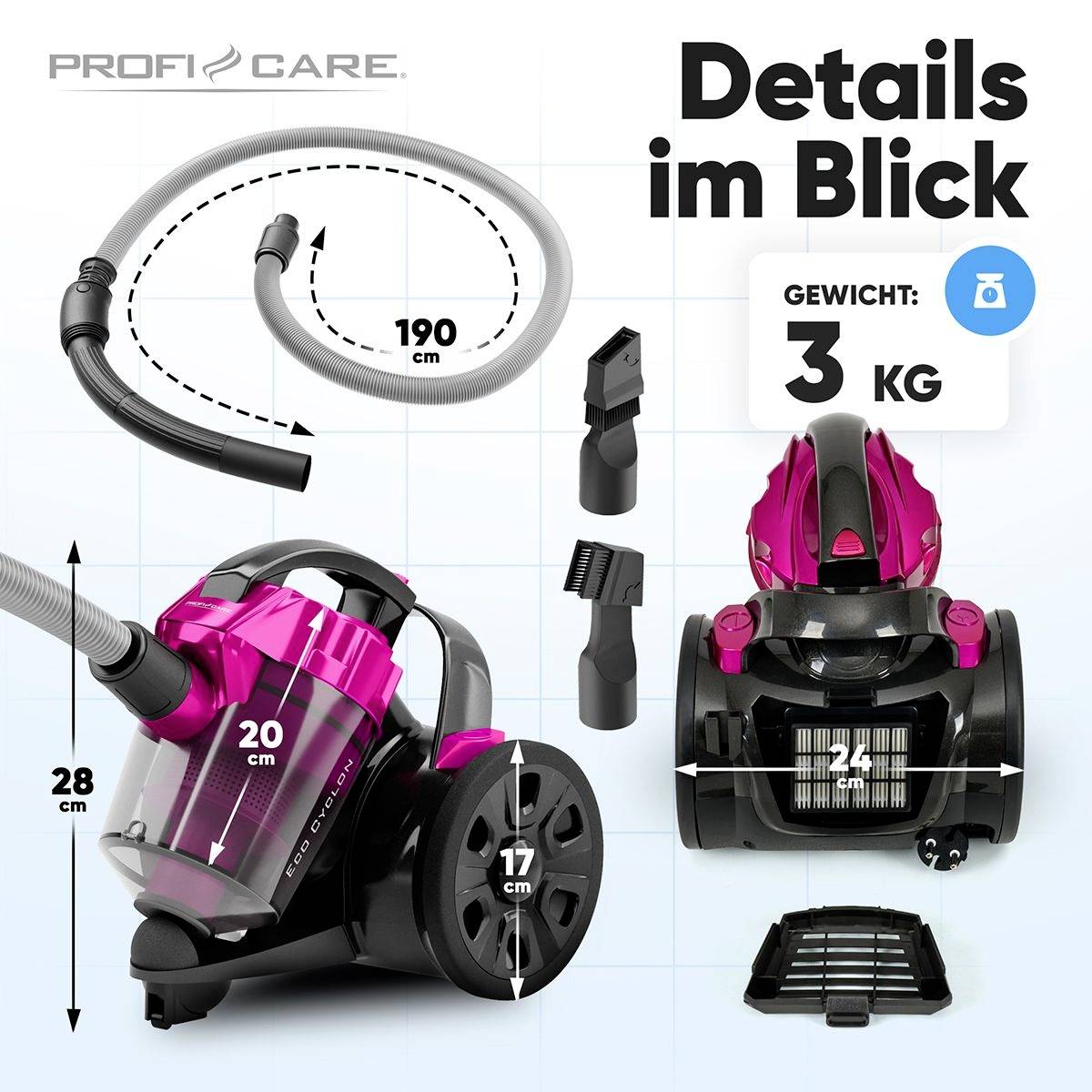 Profi-Care PC-BS 3134 Staubsauger ohne Beutel Beutellos
