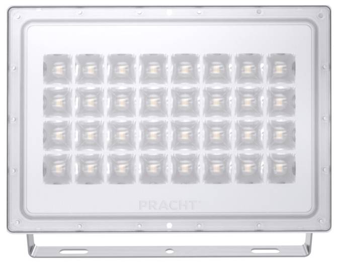 Eine rechteckige LED-Leuchte mit einem Raster von 5 x 7 Lichtern, mit der Marke 'PRACHT', die häufig für industrielle oder kommerzielle Beleuchtung verwendet wird.