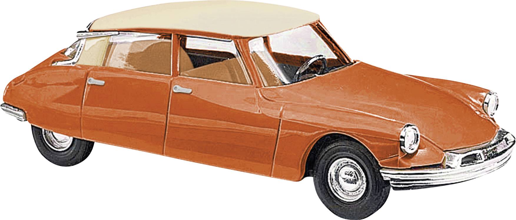 Busch 48019 H0 PKW Modell Citroën DS19 zweifarbig, Orange/Creme