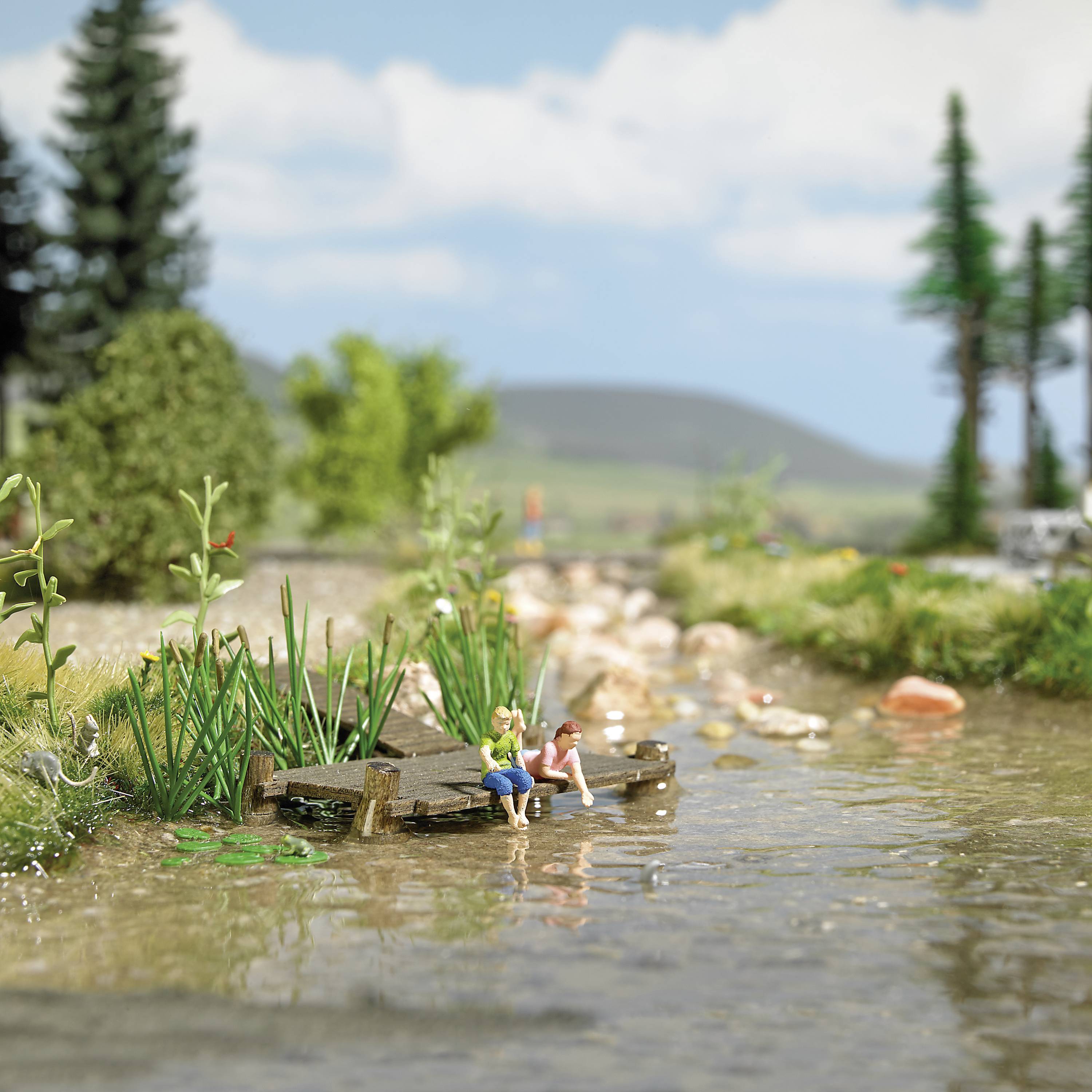 Busch H0 Action Set Fische füttern Bausatz