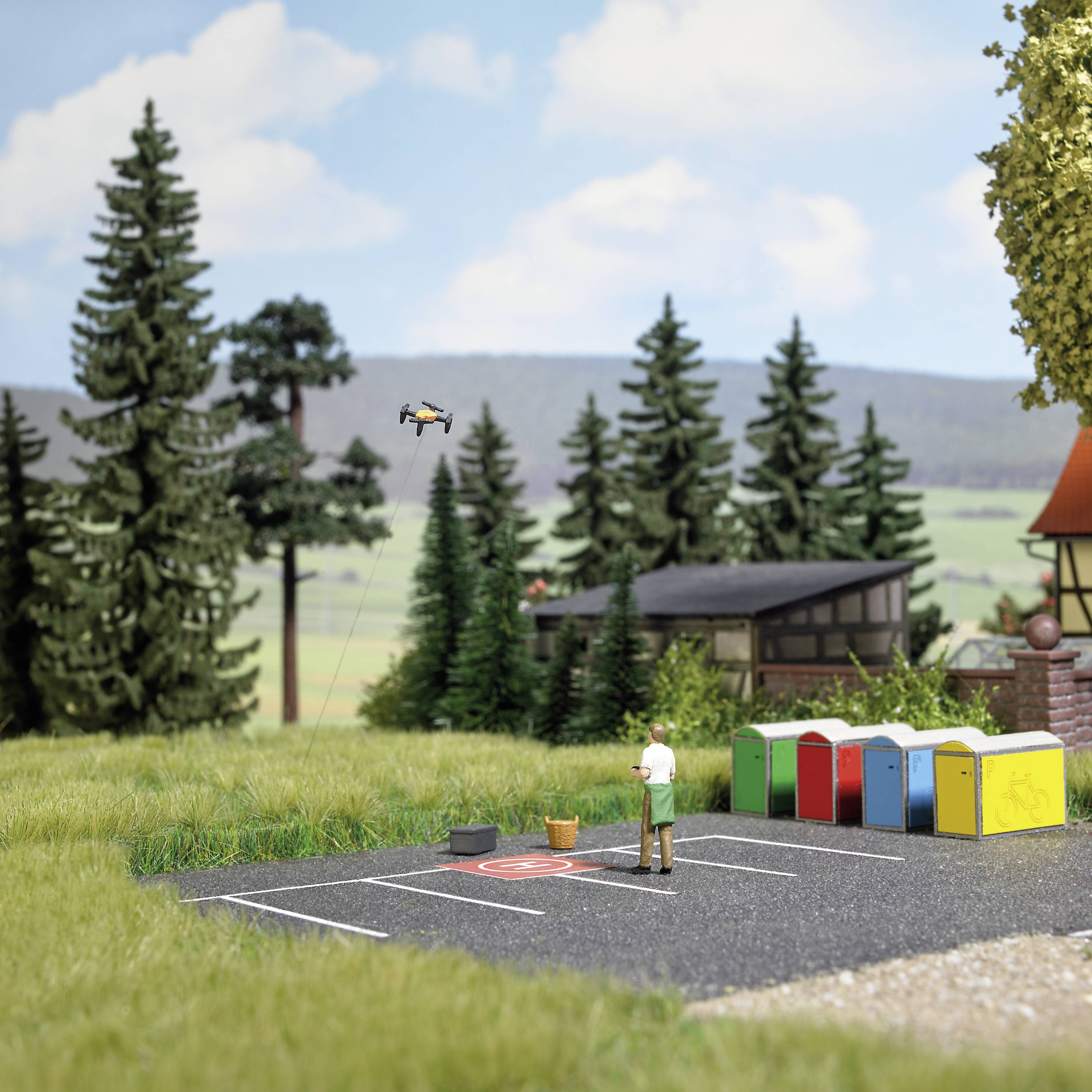 Busch H0 Action Set Rehkitzrettung Bausatz