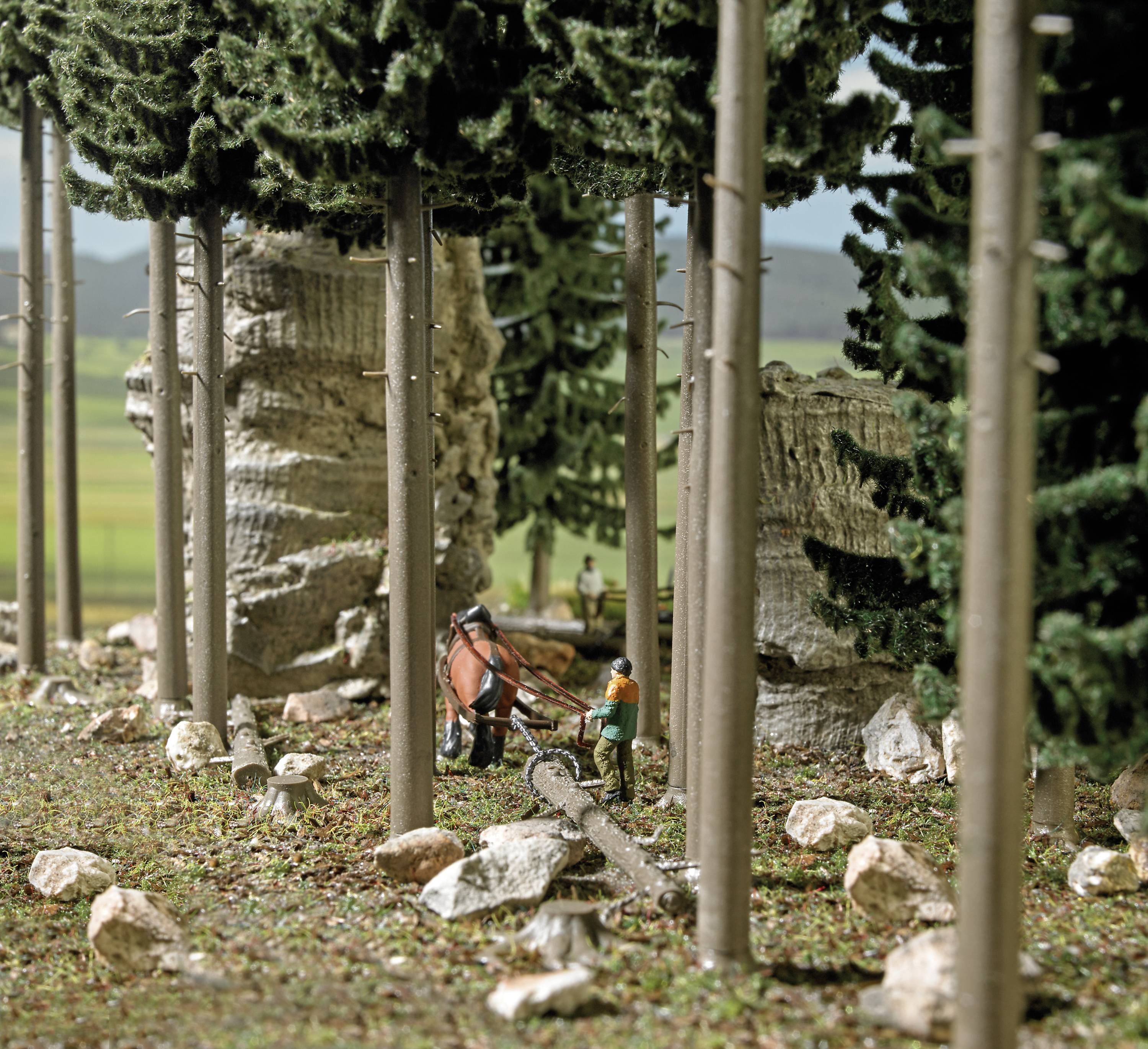 Busch H0 Action Set Schauholzrücken Bausatz