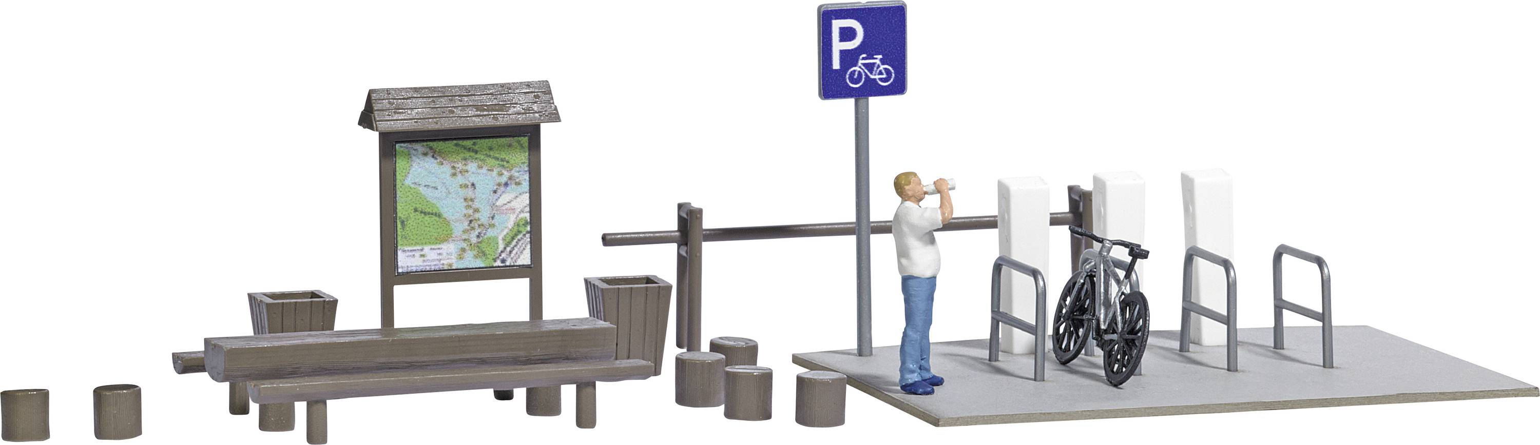 Busch H0 Action Set E-Biker Rast Bausatz