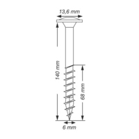 SPAX 0251010601405 Holzschraube 6 mm 140 mm T-STAR plus Stahl WIROX 100 St. SPAX 0251010601405 Holzschraube 6 mm 140 mm T-STAR plus Stahl WIROX 100 St.