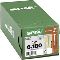 SPAX 0251010601805 Holzschraube 6 mm 180 mm T-STAR plus Stahl WIROX 100 St. SPAX 0251010601805 Holzschraube 6 mm 180 mm T-STAR plus Stahl WIROX 100 St.