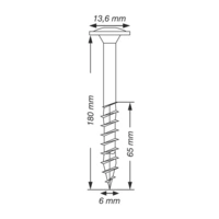 SPAX 0251010601805 Holzschraube 6 mm 180 mm T-STAR plus Stahl WIROX 100 St. SPAX 0251010601805 Holzschraube 6 mm 180 mm T-STAR plus Stahl WIROX 100 St.