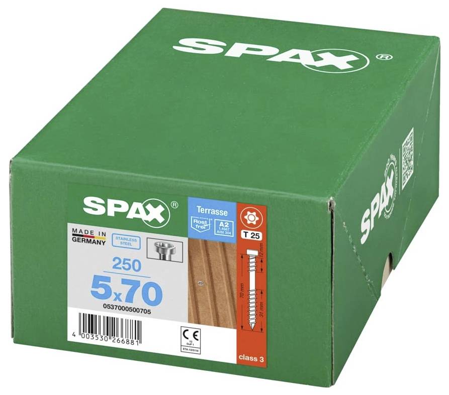 SPAX 0537000500705 Holzschraube 5mm 70mm T-STAR plus Edelstahl A2 250St.