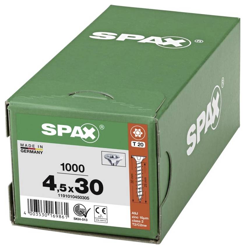 SPAX 1191010450305 Holzschraube 4.5mm 30mm T-STAR plus Stahl WIROX 1000St.