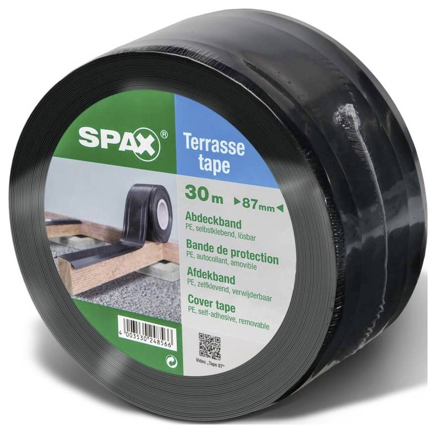 SPAX 4000009186419 Klebeband Schwarz (L x B) 30m x 87mm 1St.