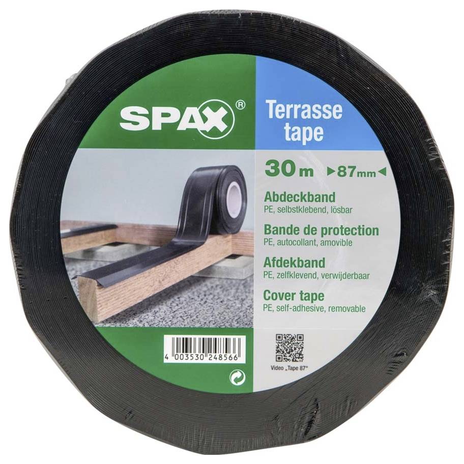 SPAX 4000009186419 Klebeband Schwarz (L x B) 30m x 87mm 1St.