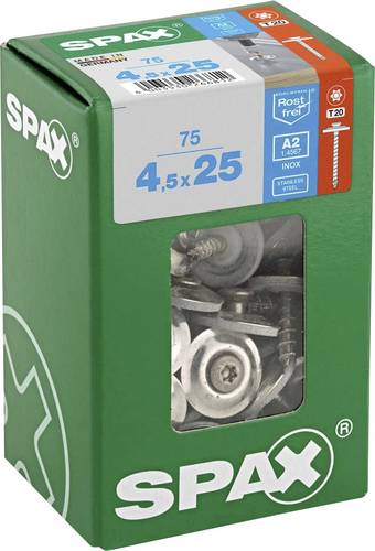 SPAX 4577000450257 Spenglerschraube 4.5 mm 25 mm T-STAR plus Edelstahl A2 75 St.
