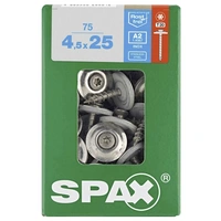 SPAX 4577000450257 Spenglerschraube 4.5mm 25mm T-STAR plus Edelstahl A2 75St. SPAX 4577000450257 Spenglerschraube 4.5mm 25mm T-STAR plus Edelstahl A2 75St.
