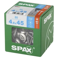 SPAX 4577000450456 Spenglerschraube 4.5mm 45mm T-STAR plus Edelstahl A2 80St. SPAX 4577000450456 Spenglerschraube 4.5mm 45mm T-STAR plus Edelstahl A2 80St.