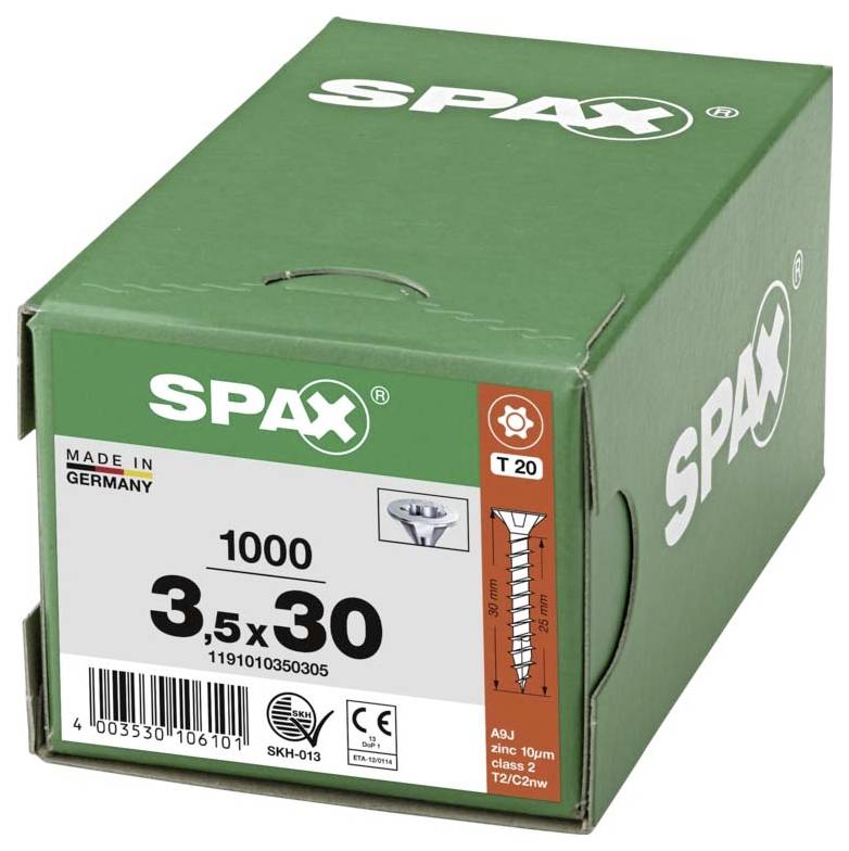 SPAX 1191010350305 Holzschraube 3.5mm 30mm T-STAR plus Stahl WIROX 1000St.