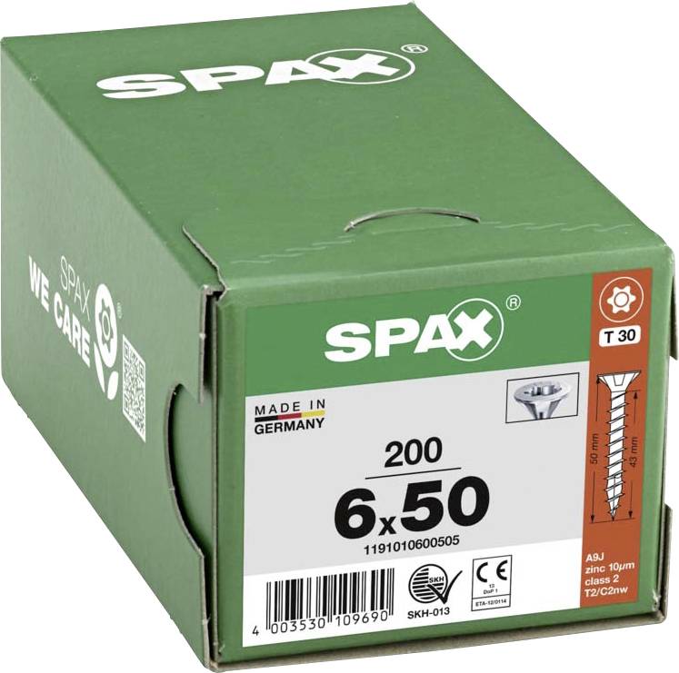 SPAX 1191010600505 Holzschraube 6 mm 50 mm T-STAR plus Stahl WIROX 200 St.