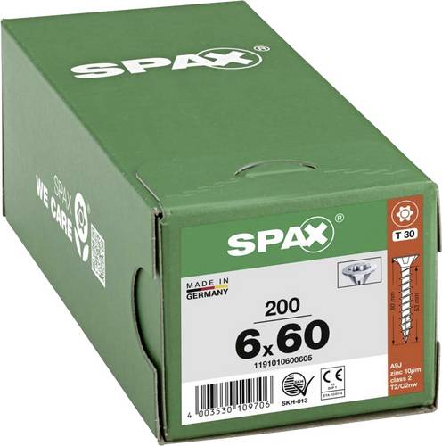 SPAX 1191010600605 Holzschraube 6 mm 60 mm T-STAR plus Stahl WIROX 200 St.