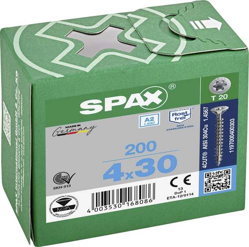 SPAX 1197000400303 Holzschraube 4 mm 30 mm T-STAR plus Edelstahl A2 200 St.