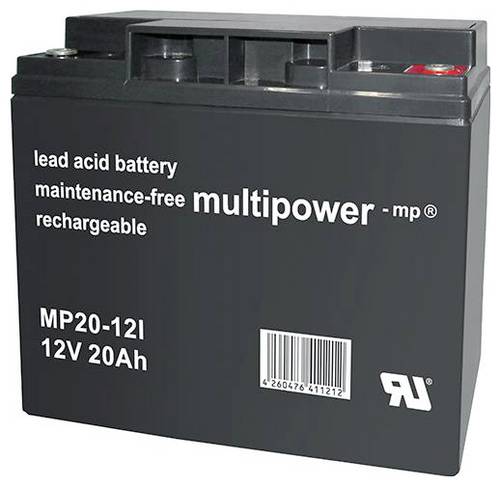Multipower MP20-12I 142653 Bleiakku 12 V 20 Ah Blei-Vlies (AGM) (B x H x T) 76 x 167 x 181 mm M5-Sc