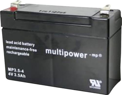Multipower MP3,5-4 146844 Bleiakku 4 V 3.5 Ah Blei-Vlies (AGM) (B x H x T) 90 x 65 x 34 mm Flachste