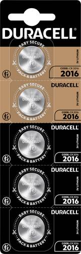 Duracell Knopfzelle CR2016 3 V 5 St. 90 mAh Lithium Elektro 2016