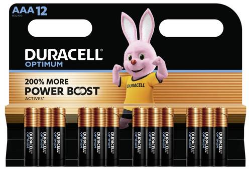 Duracell Optimum Micro (AAA)-Batterie Alkali-Mangan 1.5 V 12 St.