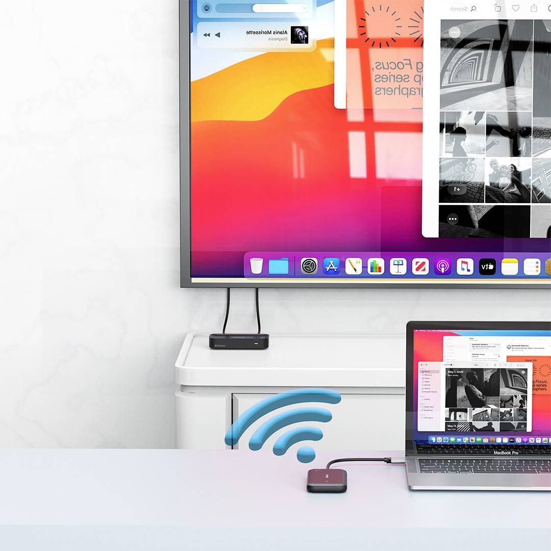 Verbatim WDA-01 "Share My Screen" USB-C® / HDMI Adapter [1x USB-C® - 1x HDMI®] Schwarz, Grau 15cm