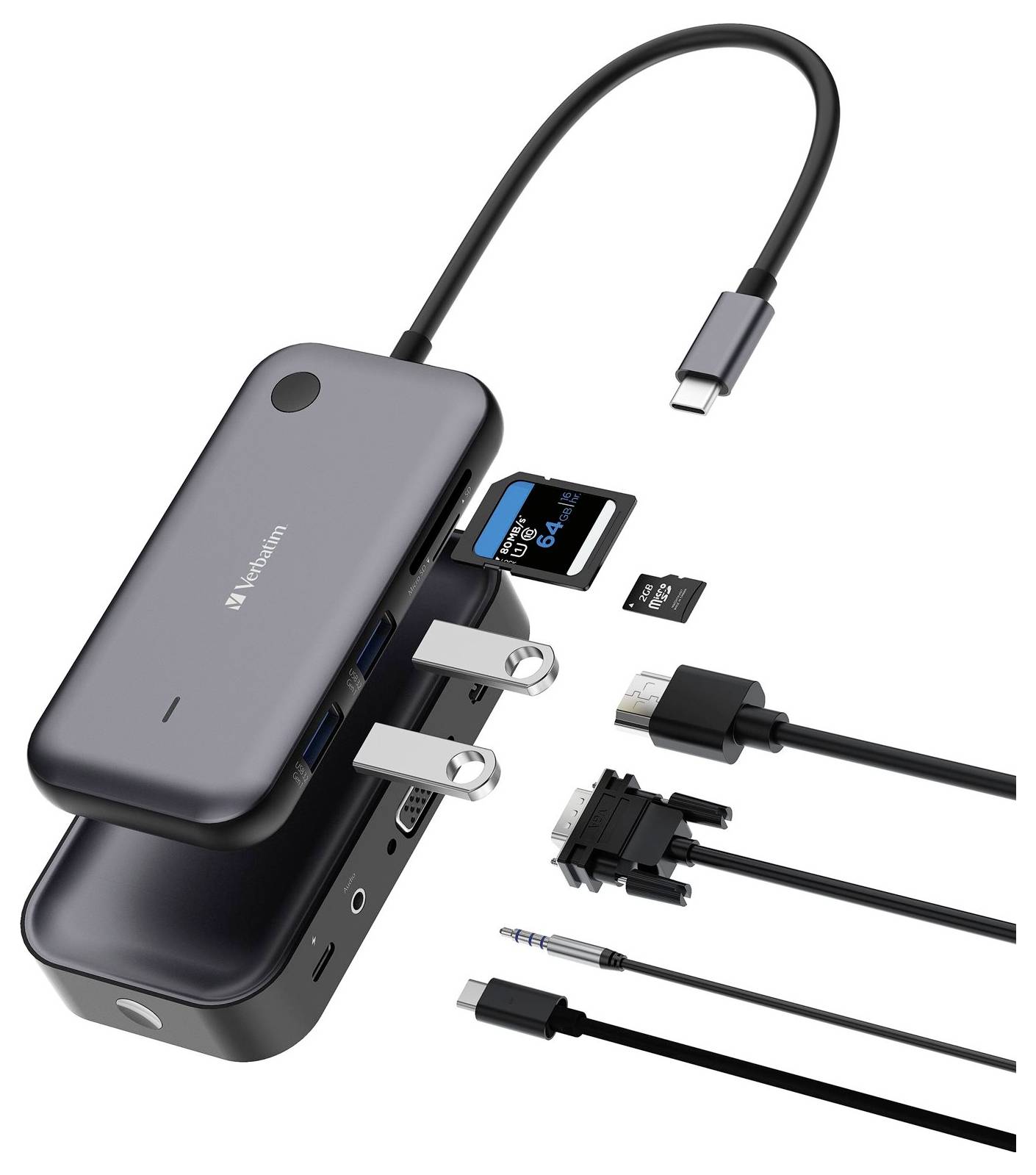 Verbatim WDA-01 "Share My Screen" USB-C® / HDMI Adapter [1x USB-C® - 1x HDMI®] Schwarz, Grau 15cm