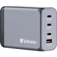 Verbatim GNC-240 GaN Reiseladeadapter 240W 1x USB-A, 3x USB-C® USB PD, USB PD 3.1, QC 3.0 Grau GaN, mit Europa-Adapter, mit Verbatim GNC-240 GaN Reiseladeadapter 240W 1x USB-A, 3x USB-C® USB PD, USB PD 3.1, QC 3.0 Grau GaN, mit Europa-Adapter, mit