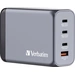 Verbatim GNC-240 GaN Reiseladeadapter 240W 1x USB-A, 3x USB-C® USB PD, USB PD 3.1, QC 3.0 Grau GaN, mit Europa-Adapter, mit Verbatim GNC-240 GaN Reiseladeadapter 240W 1x USB-A, 3x USB-C® USB PD, USB PD 3.1, QC 3.0 Grau GaN, mit Europa-Adapter, mit