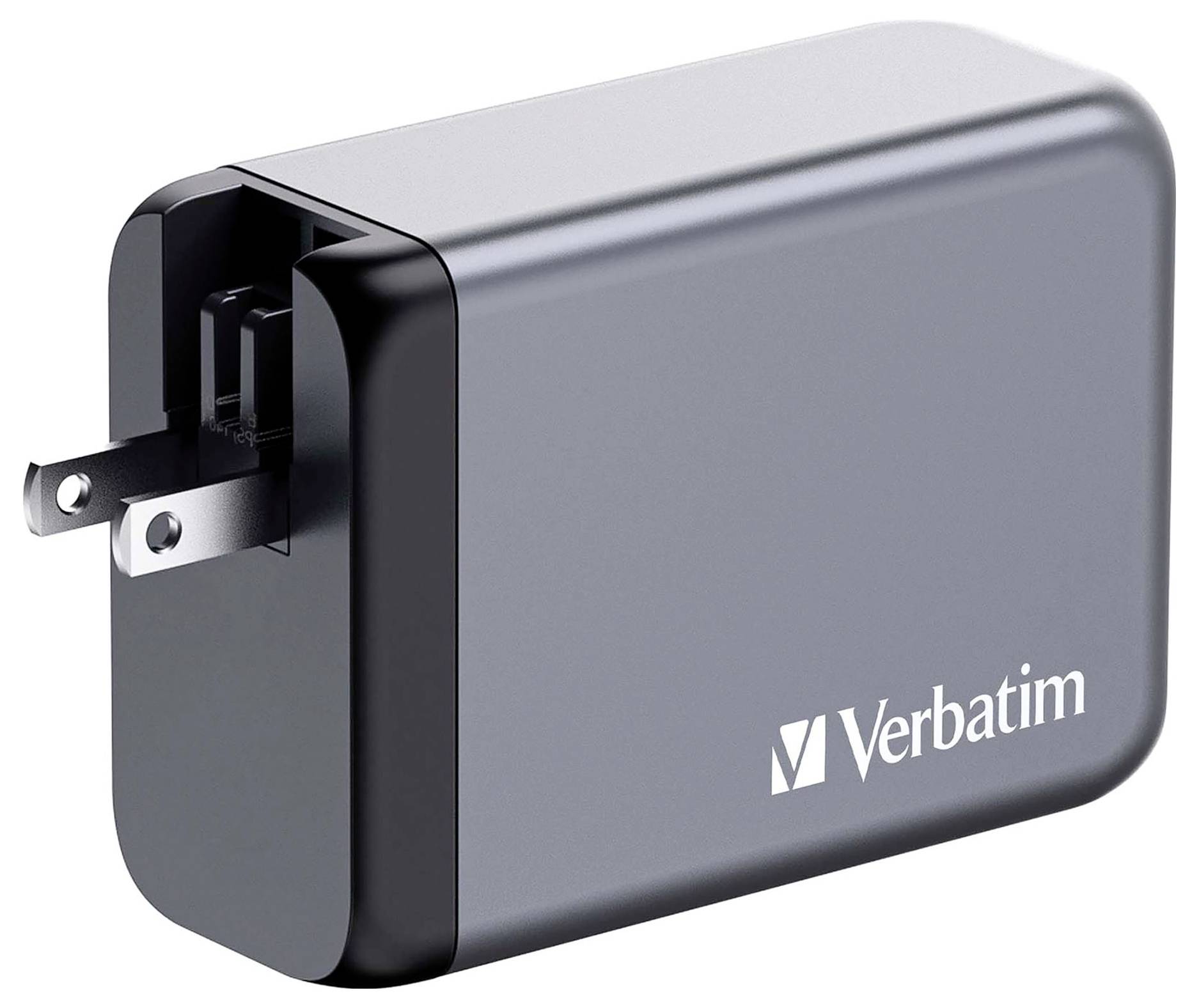 Verbatim GNC-240 GaN Reiseladeadapter 240W 1x USB-A, 3x USB-C® USB PD, USB PD 3.1, QC 3.0 Grau GaN, mit Europa-Adapter, mit