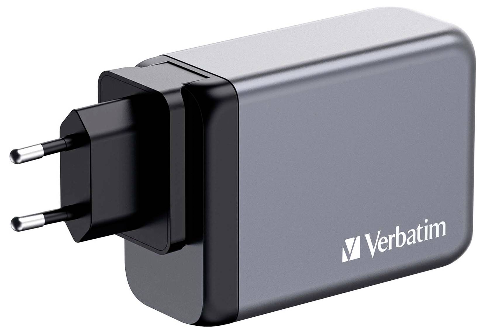 Verbatim GNC-240 GaN Reiseladeadapter 240W 1x USB-A, 3x USB-C® USB PD, USB PD 3.1, QC 3.0 Grau GaN, mit Europa-Adapter, mit