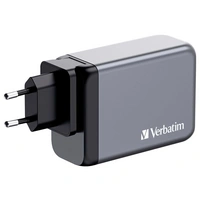Verbatim GNC-240 GaN Reiseladeadapter 240W 1x USB-A, 3x USB-C® USB PD, USB PD 3.1, QC 3.0 Grau GaN, mit Europa-Adapter, mit Verbatim GNC-240 GaN Reiseladeadapter 240W 1x USB-A, 3x USB-C® USB PD, USB PD 3.1, QC 3.0 Grau GaN, mit Europa-Adapter, mit