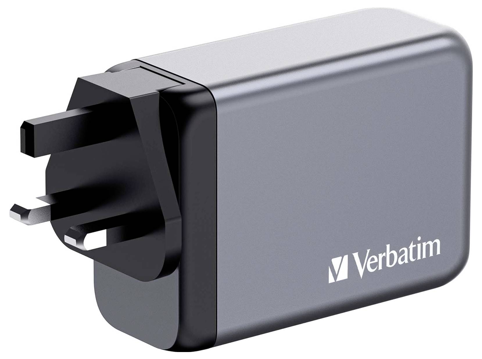 Verbatim GNC-240 GaN Reiseladeadapter 240W 1x USB-A, 3x USB-C® USB PD, USB PD 3.1, QC 3.0 Grau GaN, mit Europa-Adapter, mit