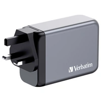 Verbatim GNC-240 GaN Reiseladeadapter 240W 1x USB-A, 3x USB-C® USB PD, USB PD 3.1, QC 3.0 Grau GaN, mit Europa-Adapter, mit Verbatim GNC-240 GaN Reiseladeadapter 240W 1x USB-A, 3x USB-C® USB PD, USB PD 3.1, QC 3.0 Grau GaN, mit Europa-Adapter, mit