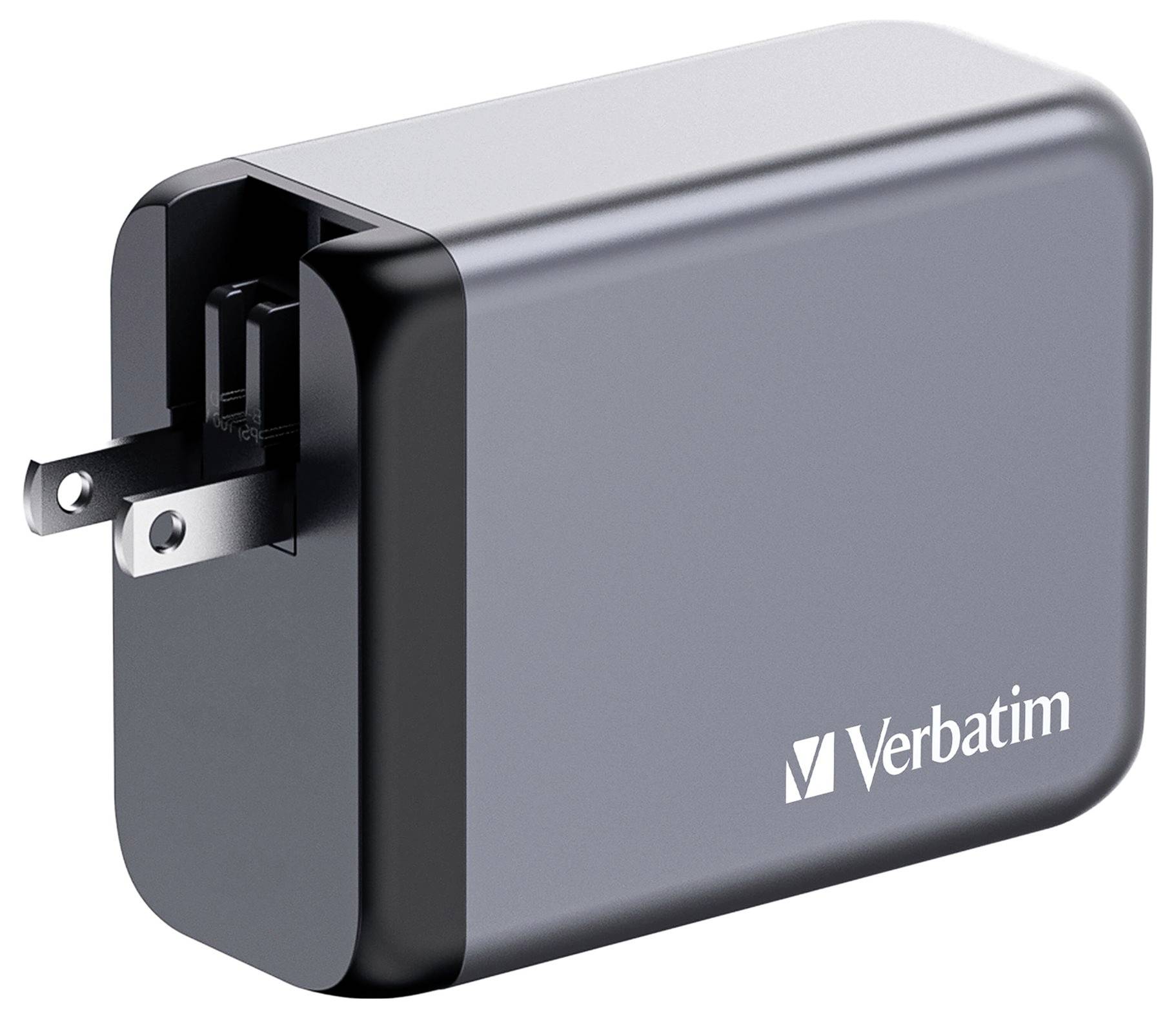 Verbatim GNC-200 GaN Reiseladeadapter 200W 1x USB-A, 3x USB-C® USB PD, USB PD 3.0, QC 3.0 Grau GaN, mit Europa-Adapter, mit