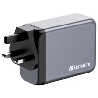 Verbatim GNC-200 GaN Reiseladeadapter 200 W 1x USB-A, 3x USB-C® USB PD, USB PD 3.0, QC 3.0 Grau GaN Verbatim GNC-200 GaN Reiseladeadapter 200 W 1x USB-A, 3x USB-C® USB PD, USB PD 3.0, QC 3.0 Grau GaN