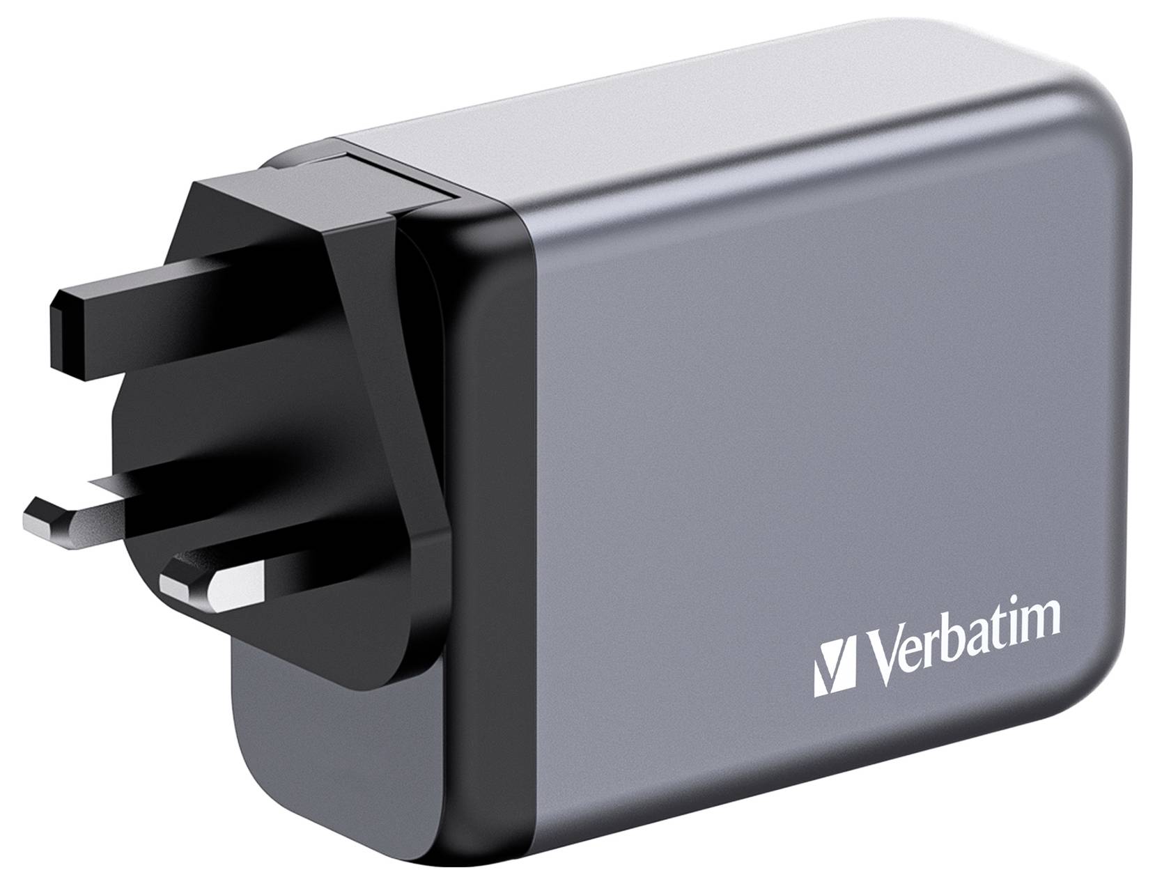 Verbatim GNC-200 GaN Reiseladeadapter 200W 1x USB-A, 3x USB-C® USB PD, USB PD 3.0, QC 3.0 Grau GaN, mit Europa-Adapter, mit