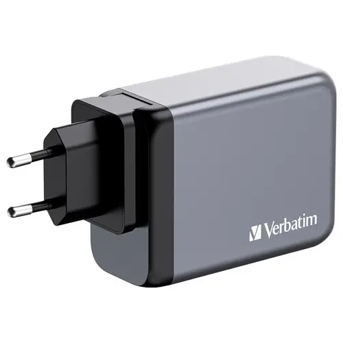 Verbatim GNC-200 GaN Reiseladeadapter 200 W 1x USB-A, 3x USB-C® USB PD, USB PD 3.0, QC 3.0 Grau GaN Verbatim GNC-200 GaN Reiseladeadapter 200 W 1x USB-A, 3x USB-C® USB PD, USB PD 3.0, QC 3.0 Grau GaN