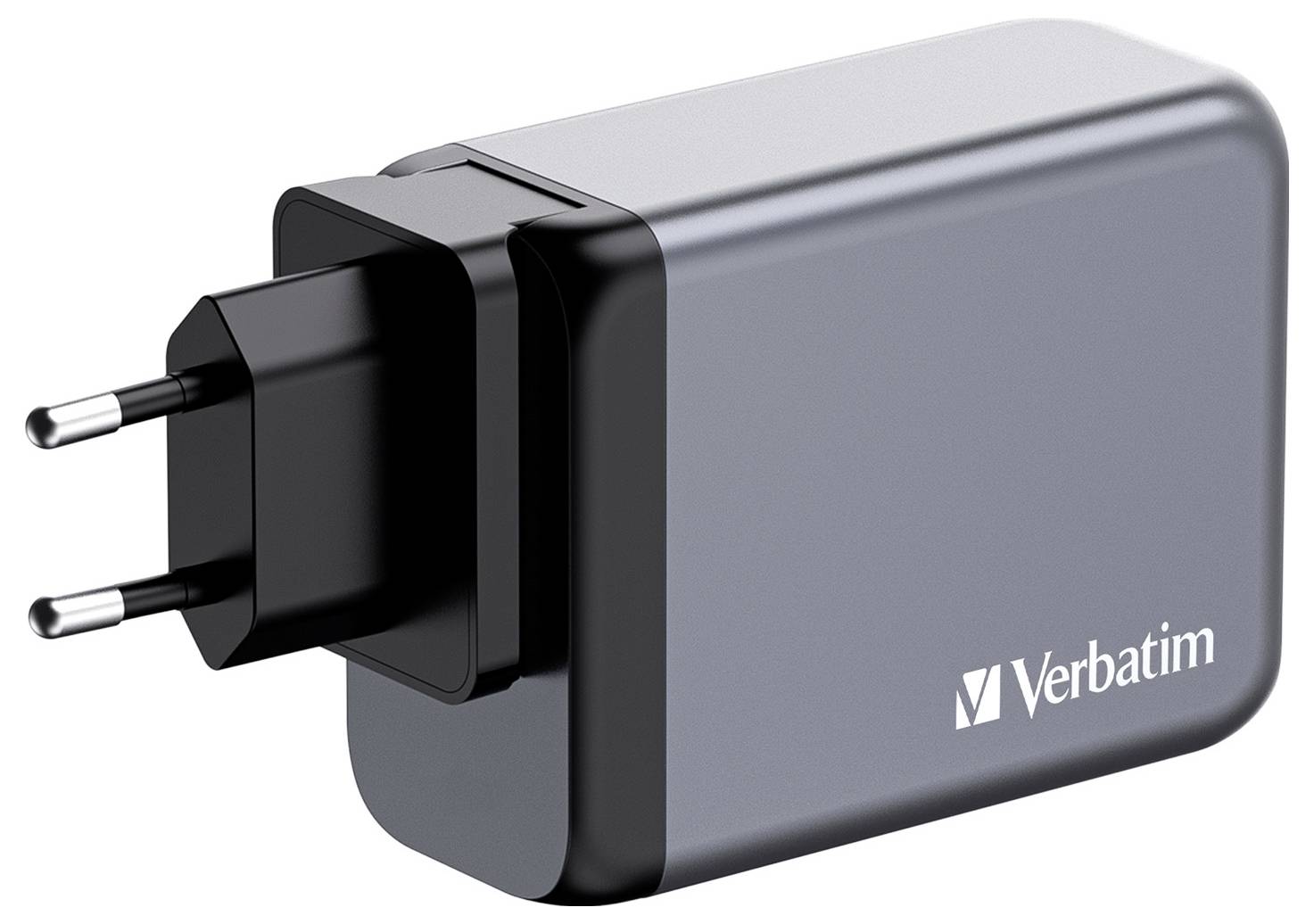 Verbatim GNC-200 GaN Reiseladeadapter 200W 1x USB-A, 3x USB-C® USB PD, USB PD 3.0, QC 3.0 Grau GaN, mit Europa-Adapter, mit