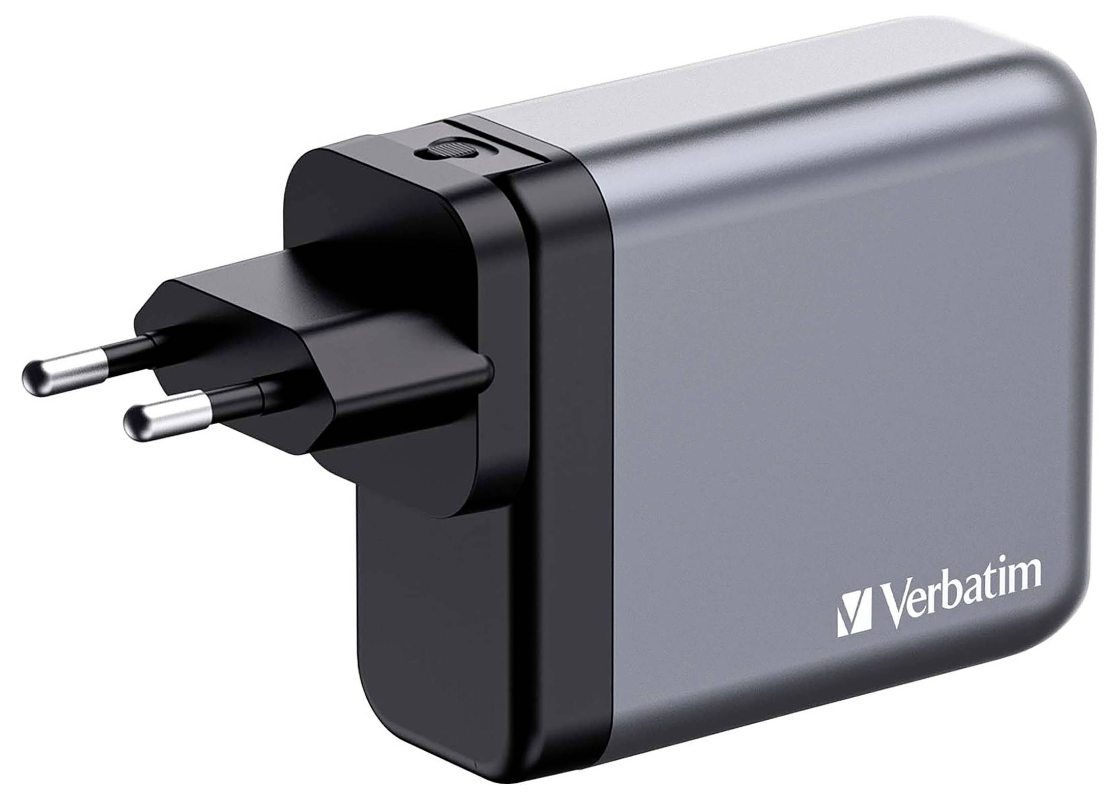 Verbatim GNC-140 GaN Reiseladeadapter 140W 1x USB-A, 3x USB-C® USB PD, QC 3.0, USB PD 3.1 Grau GaN, mit Europa-Adapter, mit