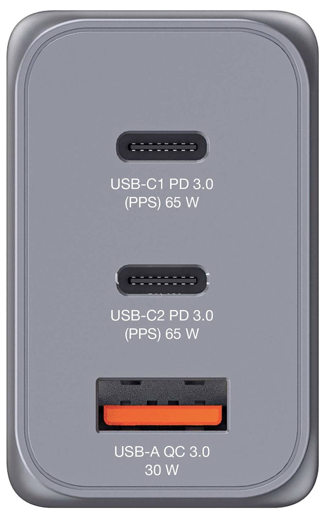 Verbatim GNC-65 GaN Reiseladeadapter 65W 1x USB-A, 2x USB-C® USB PD, USB PD 3.0, QC 3.0 Grau GaN, mit Europa-Adapter, mit
