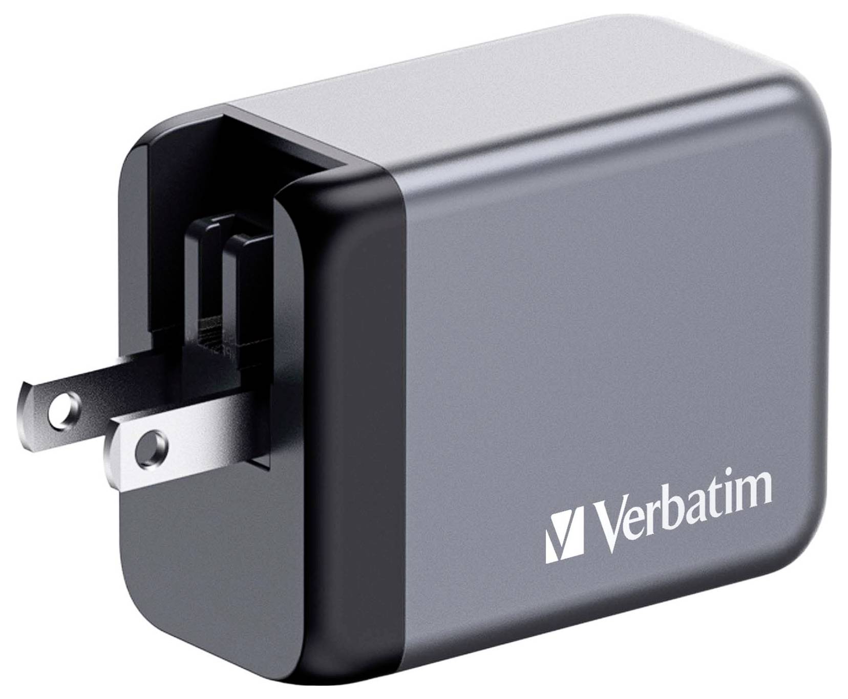 Verbatim GNC-65 GaN Reiseladeadapter 65W 1x USB-A, 2x USB-C® USB PD, USB PD 3.0, QC 3.0 Grau GaN, mit Europa-Adapter, mit