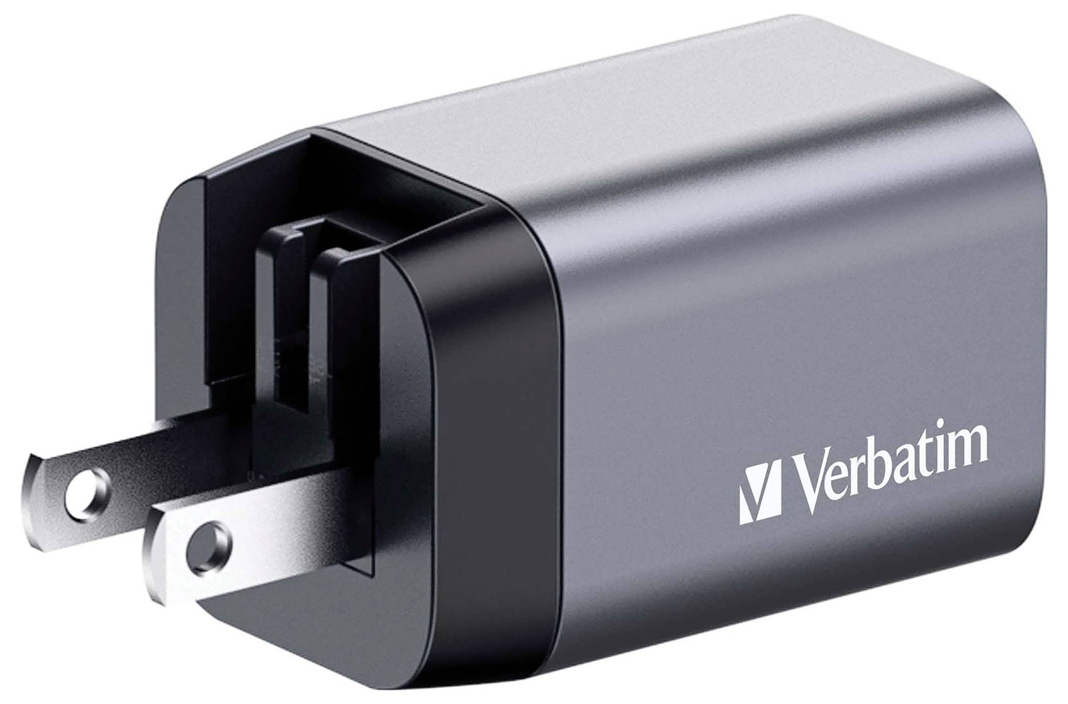 Verbatim GNC-35 GaN Reiseladeadapter 35W 1x USB-A, 1x USB-C® USB PD, USB PD 3.0, QC 3.0 Grau GaN, mit Europa-Adapter, mit