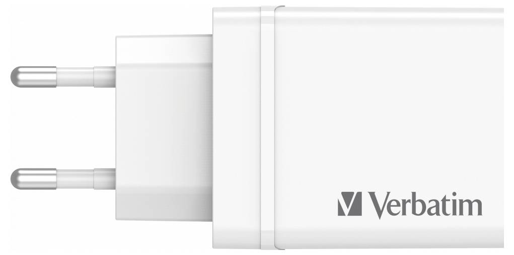 Verbatim CHR-30EU2 USB Ladegerät 30W 3x USB-A, 1x USB-C® USB PD, QC 3.0, USB PD 3.0 Weiß