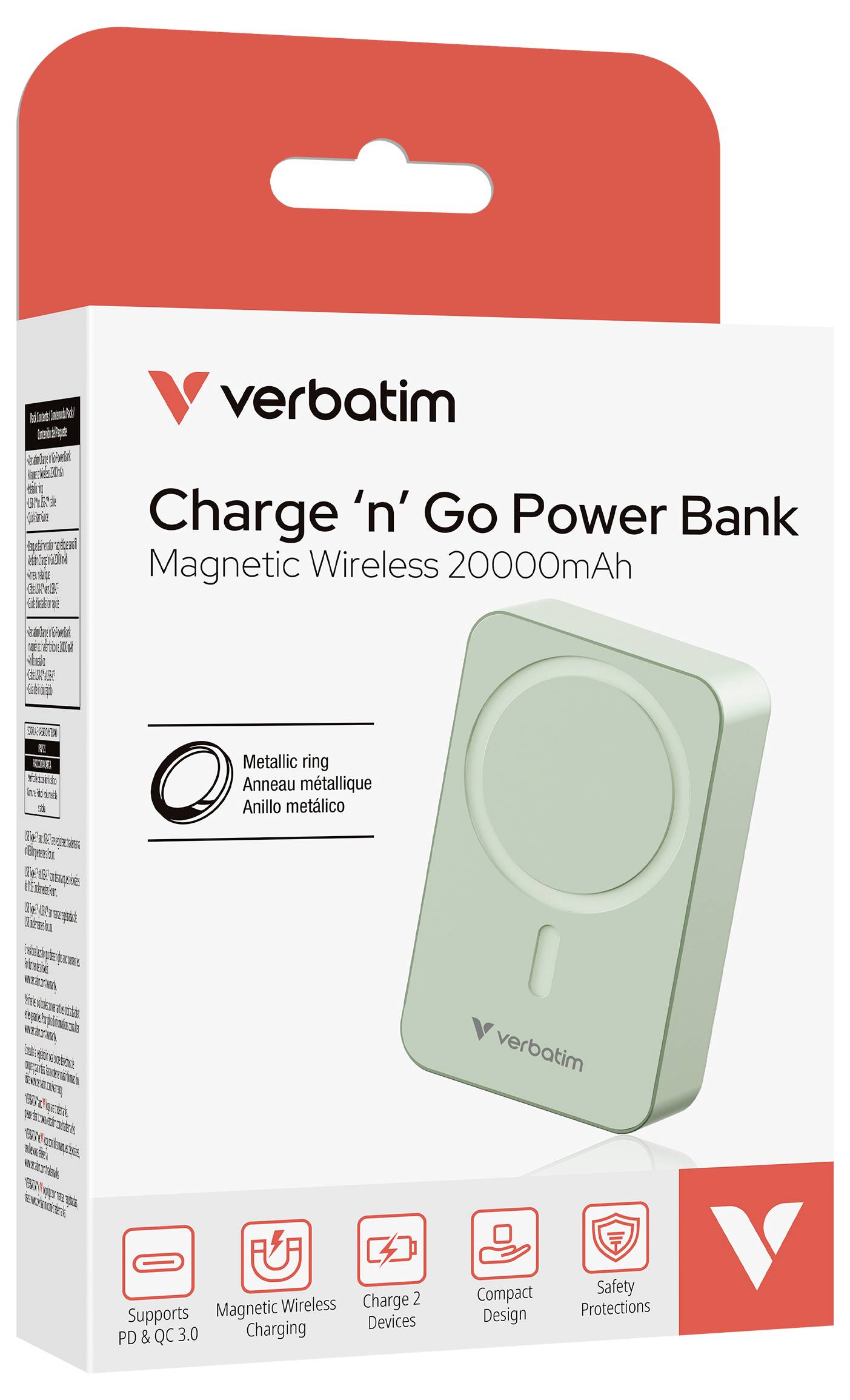 Verbatim Charge 'n' Go Essentials Powerbank 20000 mAh USB PD 3.0, QC 3.0, Adaptive Fast Charge USB-C® Grün