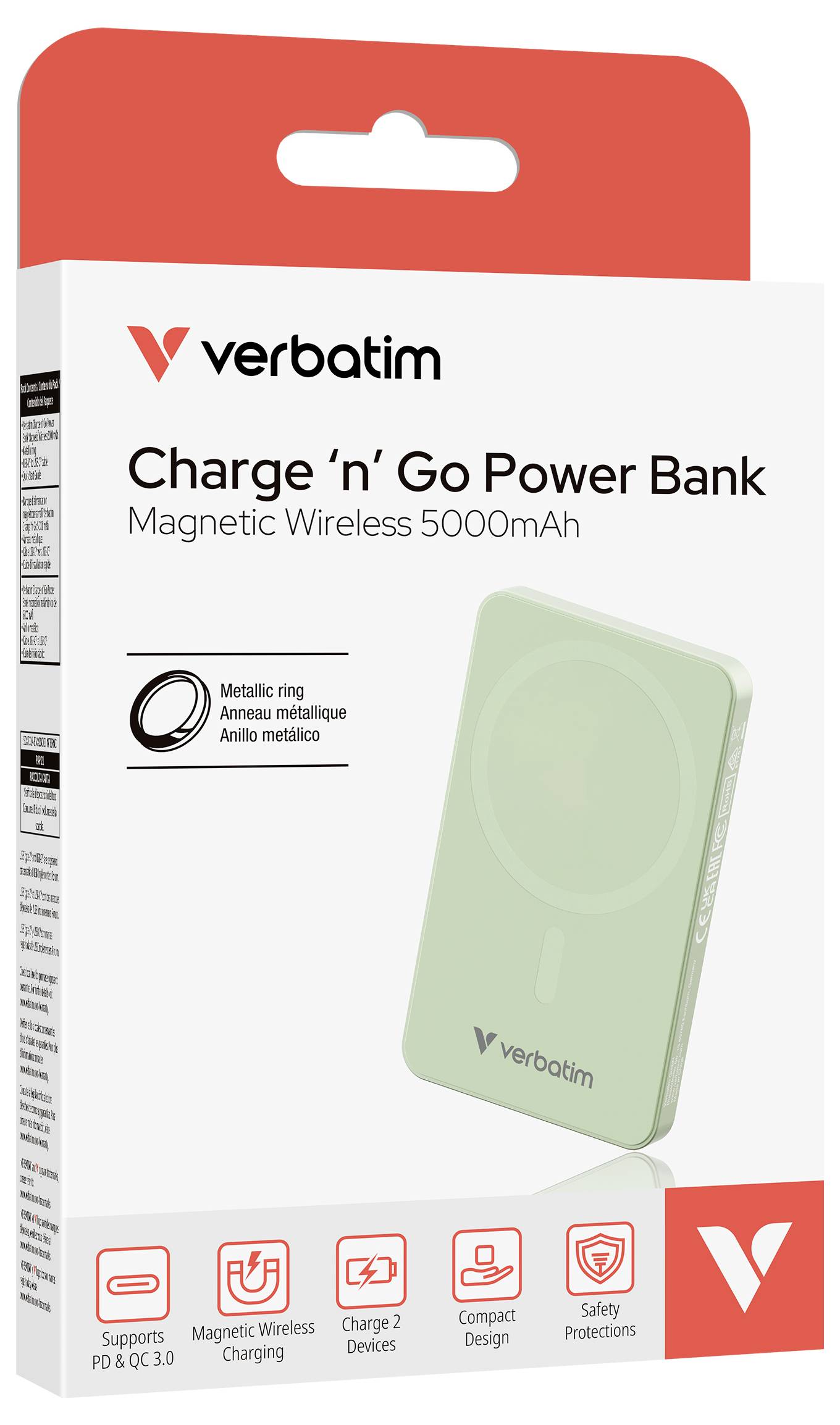 Verbatim Charge 'n' Go Essentials Powerbank 5000 mAh USB PD 3.0, QC 3.0, Adaptive Fast Charge USB-C® Grün